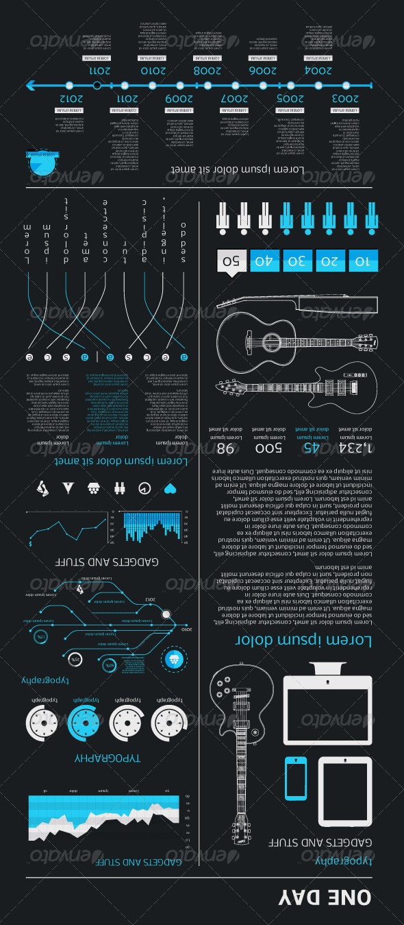 Elements of Infographics with an Guitar Electric